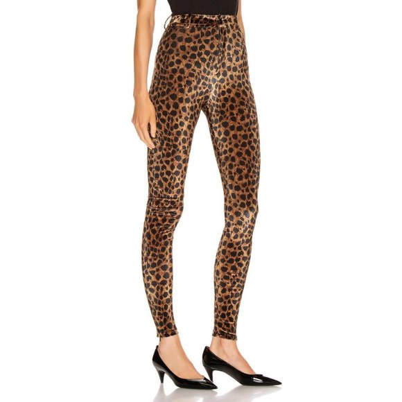 The Attico Cheetah Leggings Pants IT42 Gold Black Animal Print Zip Leg - Picture 8 of 10